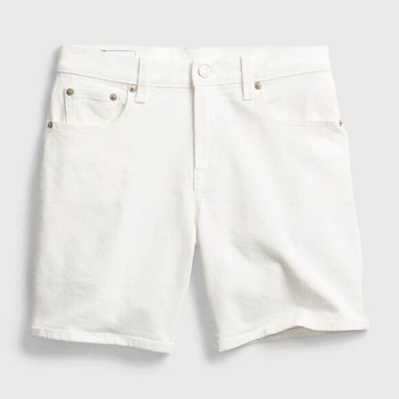 Gap Women's 5'' Mid Rise Denim Shorts With Washwell White - Picture 5 of 8